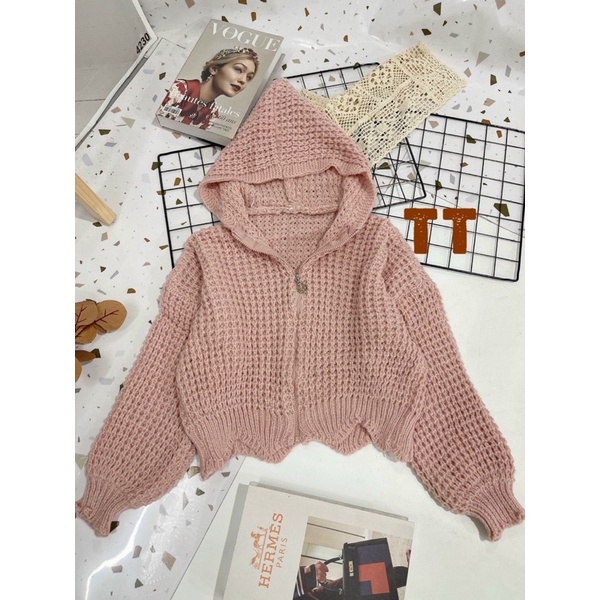Áo len Mũ Kéo Khoá