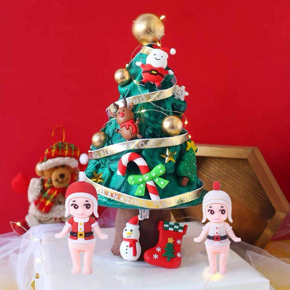 YNATURAL Topper Cắm Trang Trí Bánh Kem Hình Người Tuyết