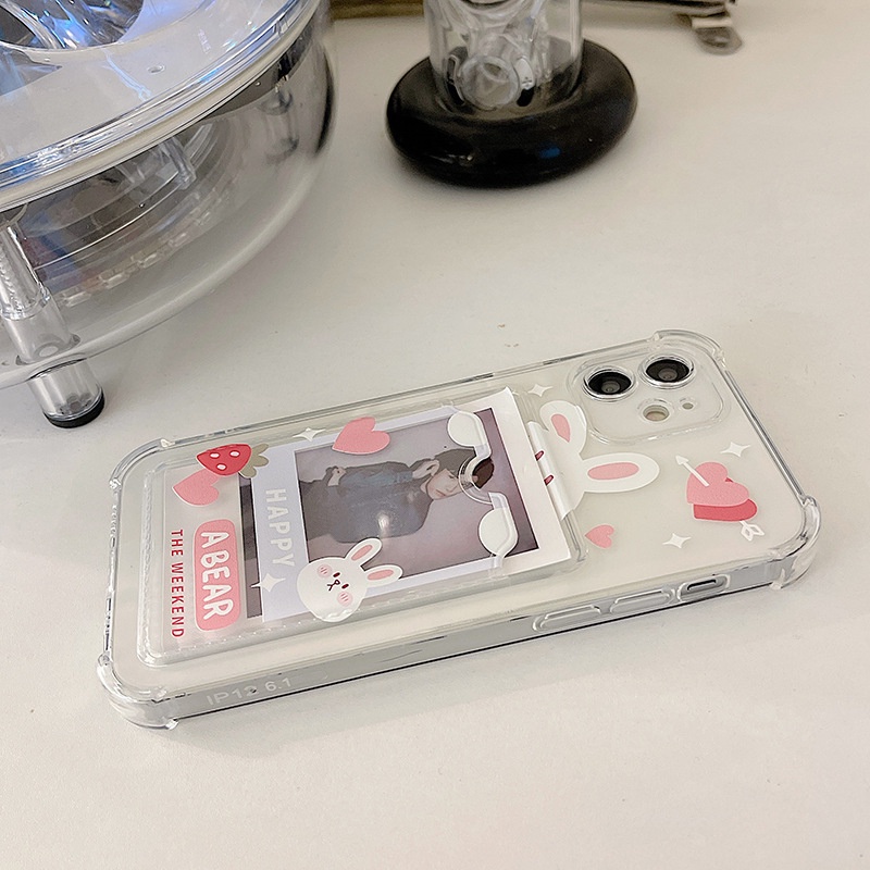 Ốp điện thoại  trong túi đựng thẻ gấu lucky 6/6s/6plus/6splus/7/7plus/8/8plus/xs/11/12/13/14/Pro/Plus/Promax TT5