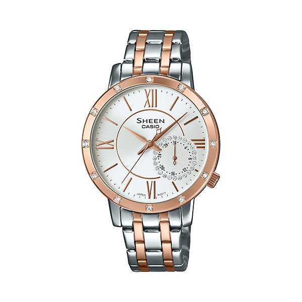 Đồng hồ nữ CASIO cao cấp SHE-3046, dây kim loại