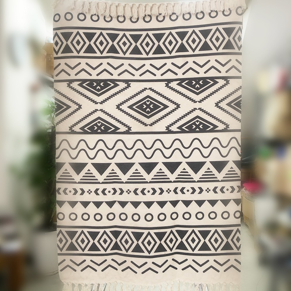 Thảm phòng khách cotton tua rua 120x170cm