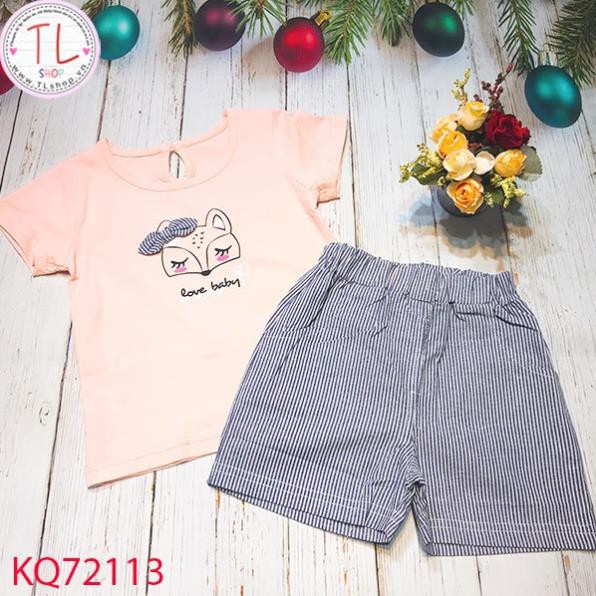 Thời Trang Trẻ Em - Bộ quần áo hình con cáo đính nơ xinh xắn – Quần Áo Bé Trai - Bộ Bé Trai - Quần Áo Bé Gái - Bộ Bé Gái