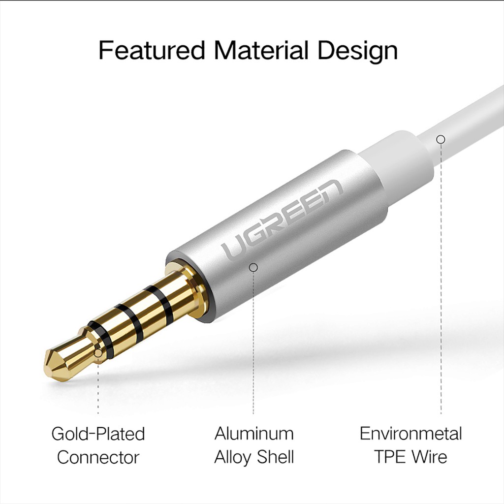 Cáp Chia Audio 3.5mm ra Tai Nghe &amp; Mic riêng biệt Cao Cấp UGREEN AV141