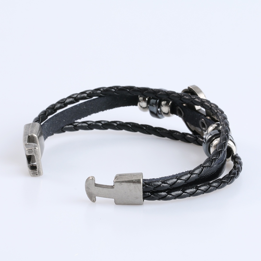 Vòng đeo tay giả da đính trang trí hình mỏ neo độc đáo cá tính cho nam