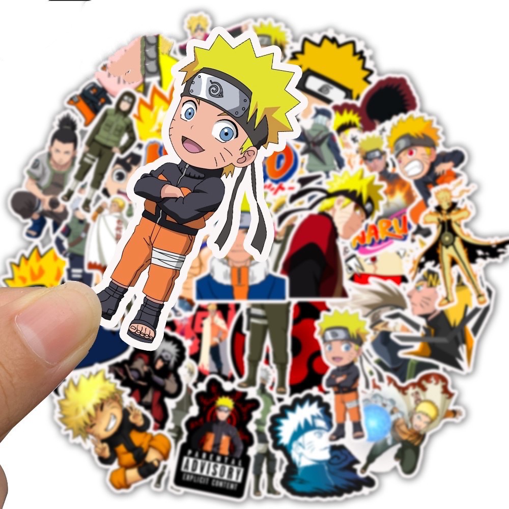 SET 200 STICKER NARUTO SIÊU CHẤT DÁN TRANG TRÍ ĐT LAPTOP VALI TƯỜNG TỦ KỆ MŨ BẢO HIỂM XE MÁY NOTEBOOK