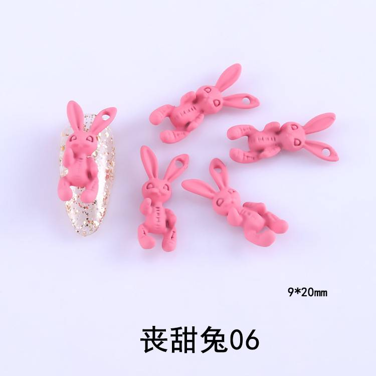 Phụ Kiện Trang Trí Móng Tay Hình Thỏ Hồng Xinh Xắn