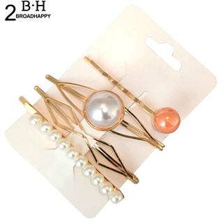 Set 4 kẹp tóc đính hạt giả ngọc trai