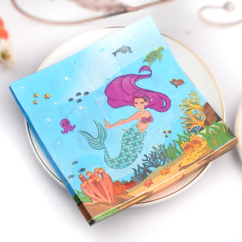 Set 20 Tờ Khăn Giấy In Họa Tiết Xinh Xắn Dùng Để Trang Trí Tiệc