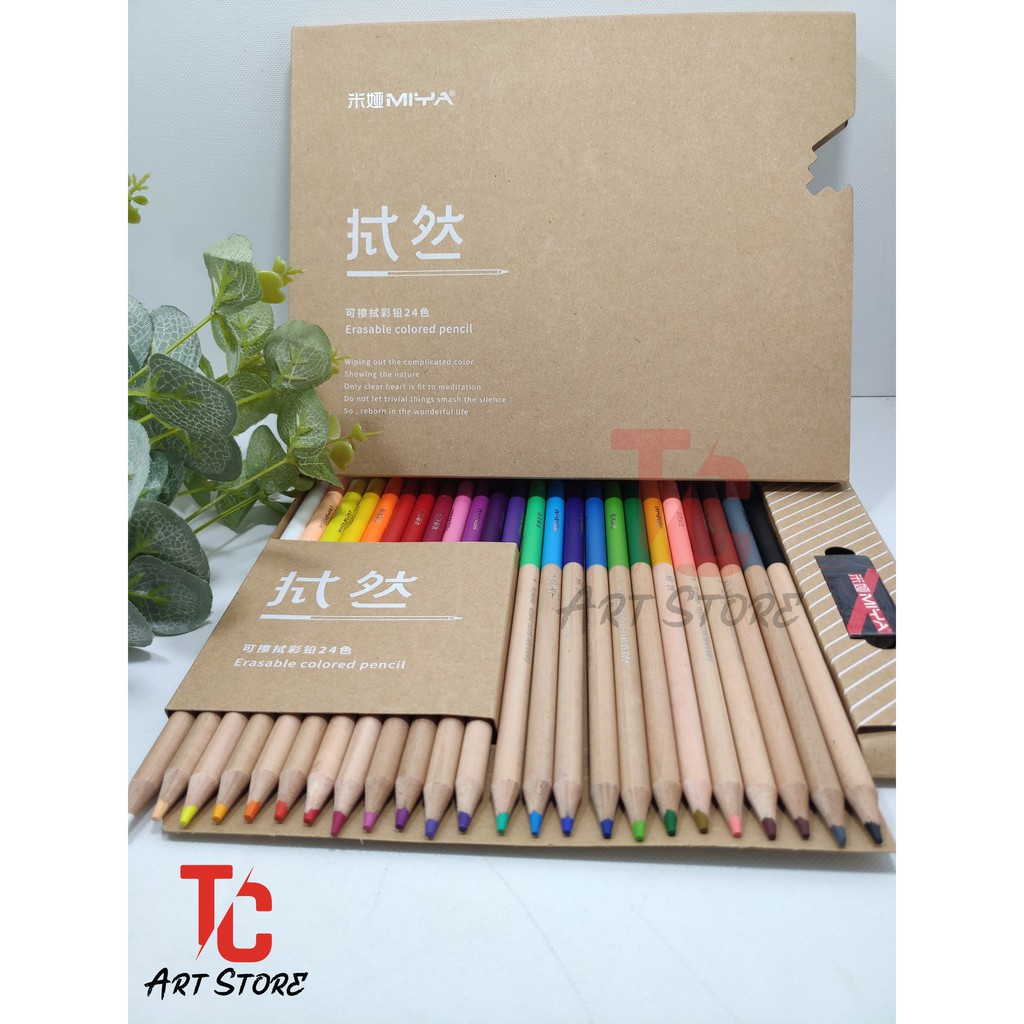 Bộ chì màu cao cấp Miya Erasable colored pencil