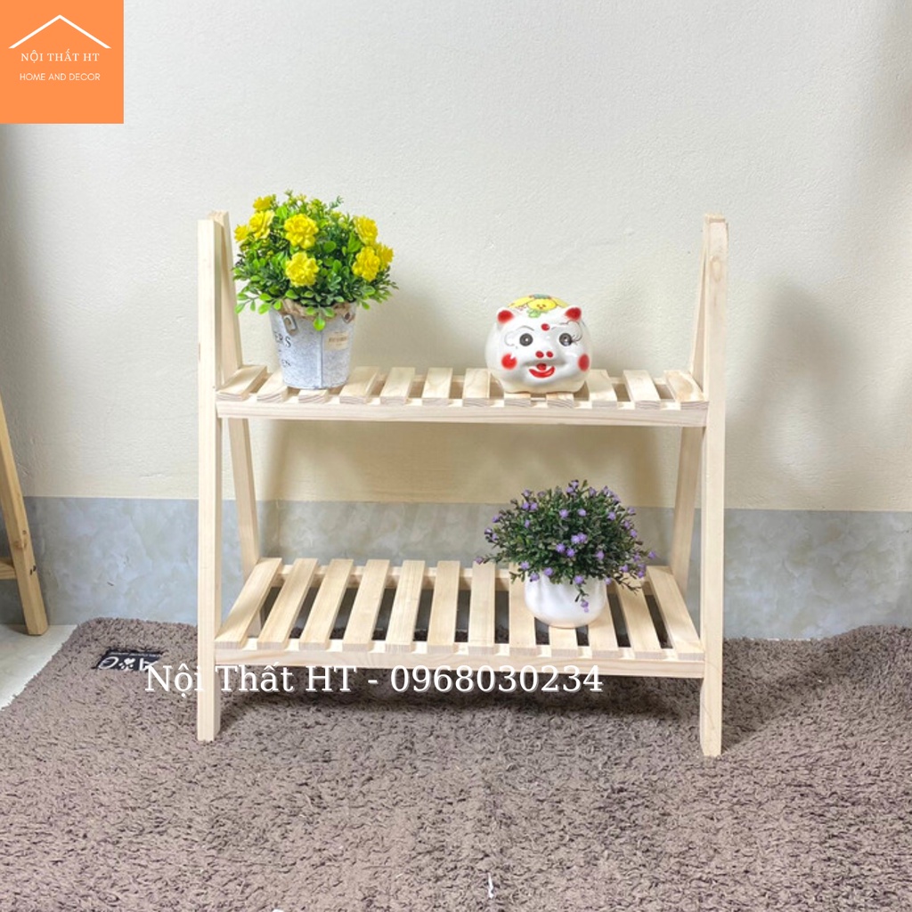 Kệ Chữ A Trang Trí, Kệ Để Cây Cảnh Gỗ Thông Đa Năng - Nội Thất HT