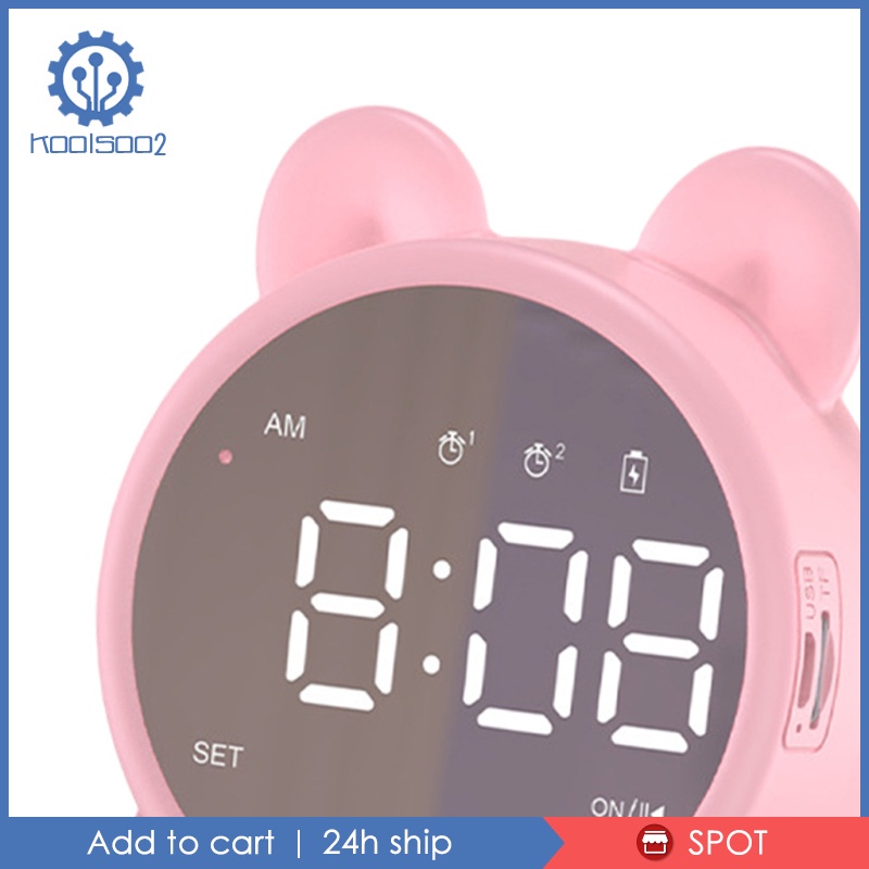 Bluetooth Speaker Alarm Clock USB Charging Handsfree Call for Bedroom  White