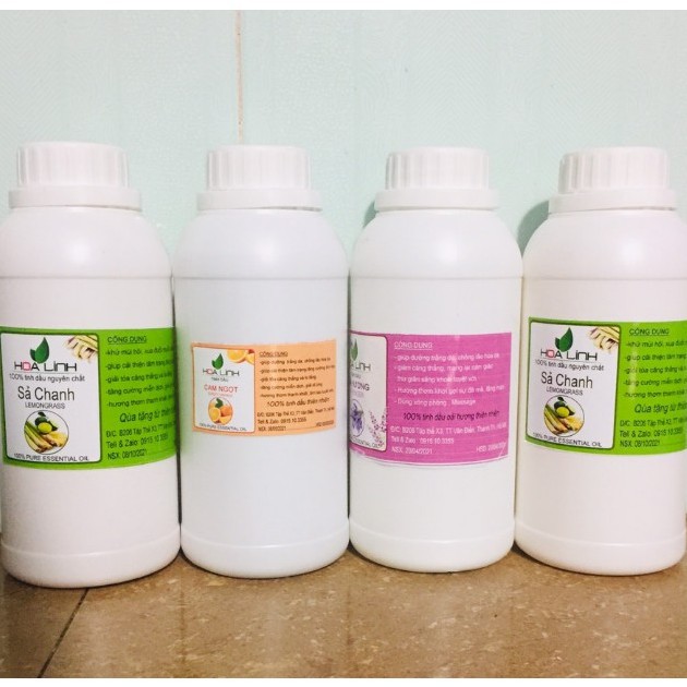 500ML Tinh Dầu Sả Chanh - Quế - Bạc Hà - Oải Hương - Bưởi Hoa Linh nguyên chất 100% thơm lừng