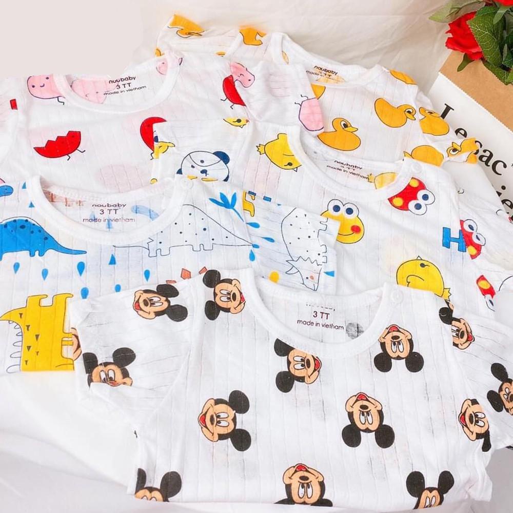 Bộ Cộc Tay COTTON GIẤY QUẢNG CHÂU Cao Cấp Cho Bé - Quần Áo Cho Bé Trai Bé Gái Sơ Sinh 4-14KG
