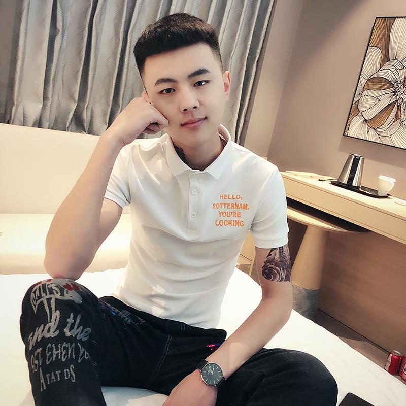 Áo Thun POLO Tay Ngắn Dáng Ôm In Họa Tiết Thời Trang Mùa Hè Dễ Phối Đồ Cho Nam