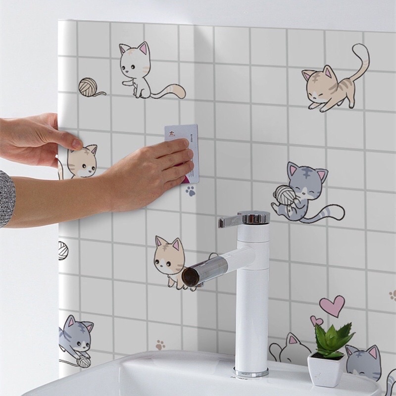 Giấy dán bếp 💖 FREE SHIP 💖 Decal dán bếp tráng bạc chịu nhiệt tốt có keo sẵn