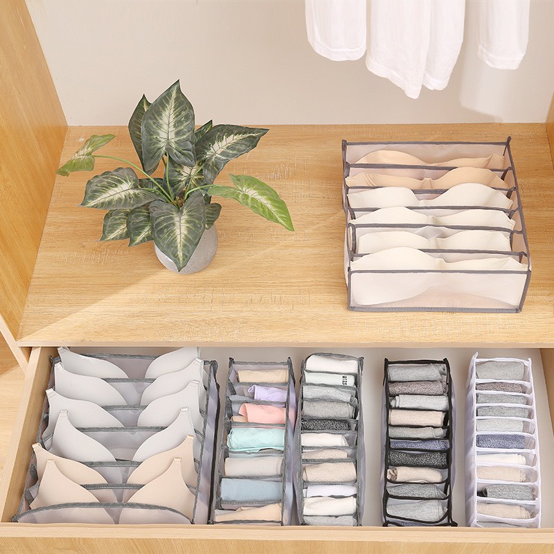 Hộp Lưới Chia Ngăn Đựng Đồ Lót Tủ Quần Áo - Set 3 Túi