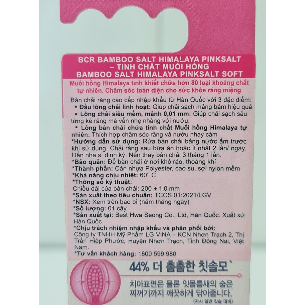 Bàn Chải Đánh Răng Bamboo Salt Himalaya Pink Salt Lông Tơ Sảng Khoái