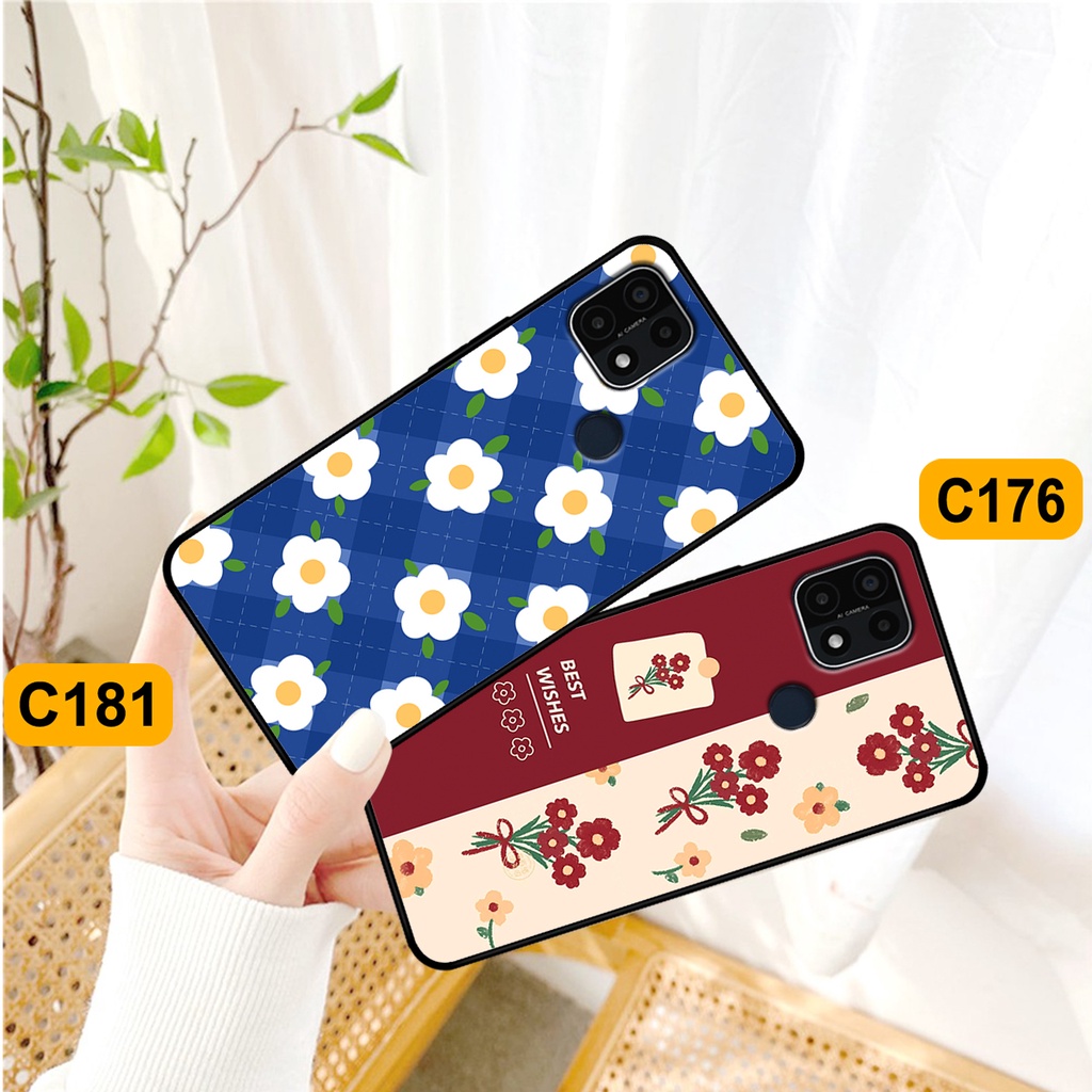 Ốp Oppo A15 / A15s in hình hoa cỏ nhẹ nhàng,họa tiết caro xinh xắn.ốp lưng chống sốc