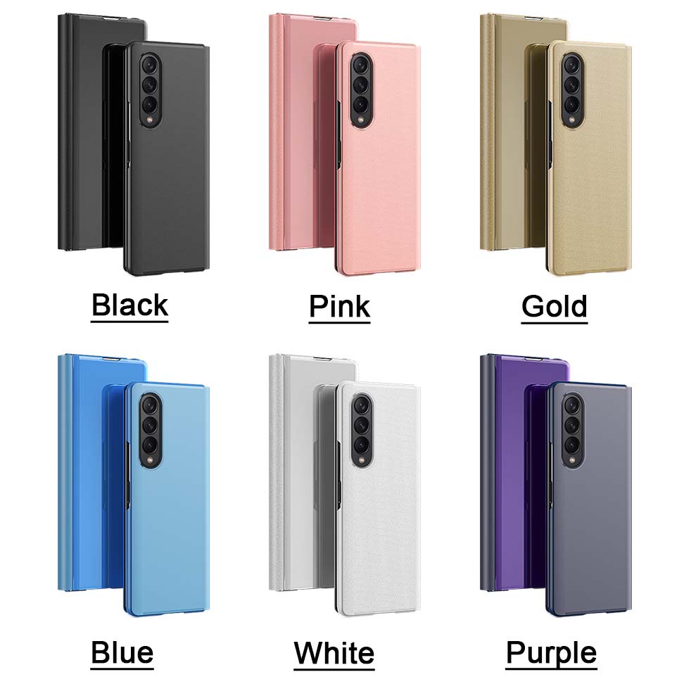 Ốp Điện Thoại Nắp Lật Mặt Gương Trang Điểm Thông Minh Sang Trọng Cho Samsung Galaxy Z