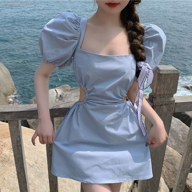 Đầm Cổ Vuông Tay Phồng Hở Lưng Quyến Rũ Cho Nữ | BigBuy360 - bigbuy360.vn