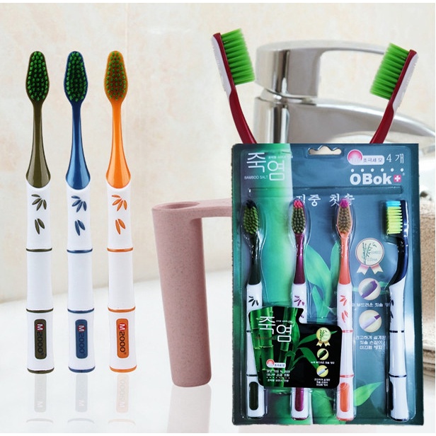 Set 4 Bàn Chải Than Tre Hàn Quốc