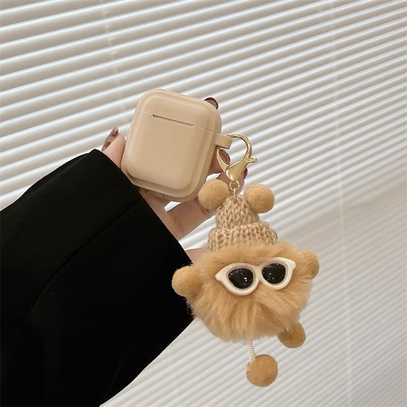 Vỏ bảo vệ hộp sạc tai nghe Airpods 1/2 pro 3 bằng TPU mềm hình quái vật dễ thương có dây xích đeo