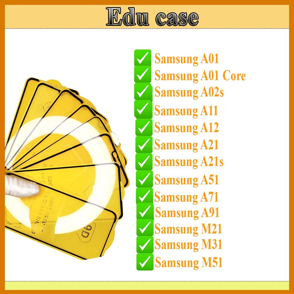 Kính Cường lực Samsung A51/A71/A01/ A11/A12/ A21/ A21S/ M21/M31/M91/ M51/ A01 CORE/ A02S &quot;9D Full màn hình&quot; Educase