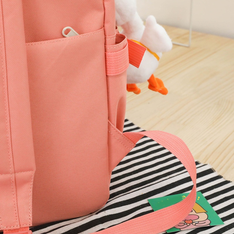 Set 4 Món Gồm Ba Lô + Túi Đựng Bút Chì + Túi Đựng Bằng Nylon Họa Tiết Hoạt Hình Ốp