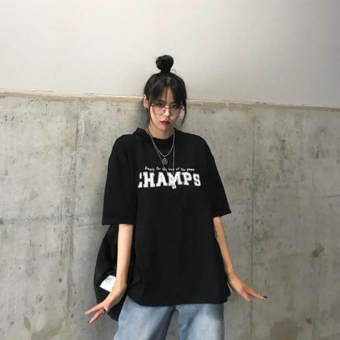 Áo thun tay lỡ Unisex Champ, Áo phông tay lỡ from rộng oversize