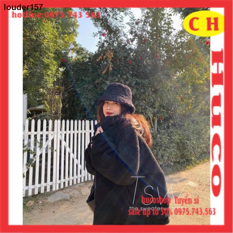 ✵▫louder157Áo Khoác lông cừu dài tay basic trơn - Áo hoodie nỉ thu đông nam nữ unisex freesize giá rẻ ulzzang mặc đôi nh