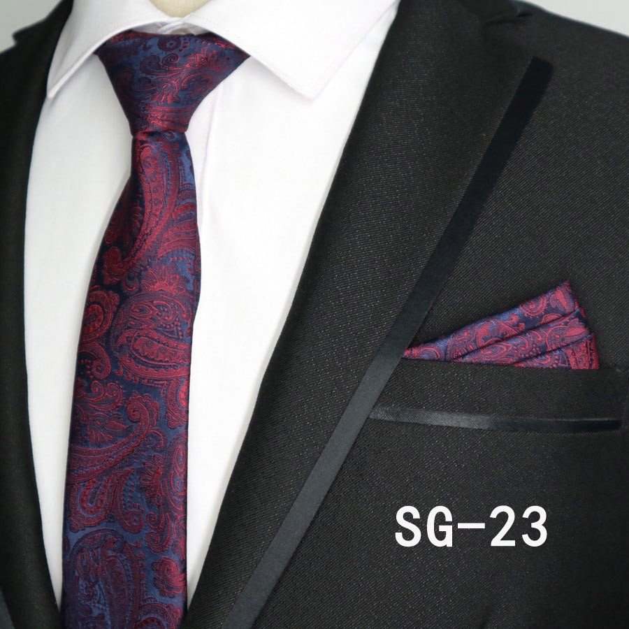 Cà Vạt Lụa Vuông 6CM Họa Tiết Chấm Bi Thời Trang Cho Nam