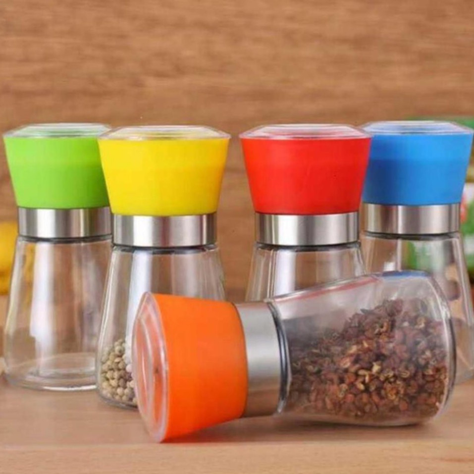 Lọ xay hạt tiêu cầm tay siêu nhanh, Cối Xay Tiêu Kiêm Đựng Tiêu Đa Năng Bằng Thủy Tinh Có Tay Cầm Vặn Tiện Lợi.
