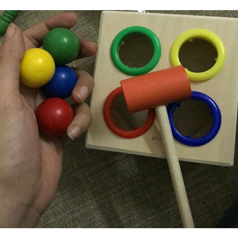 Đồ chơi gỗ - Đập bóng gỗ có búa Montessori