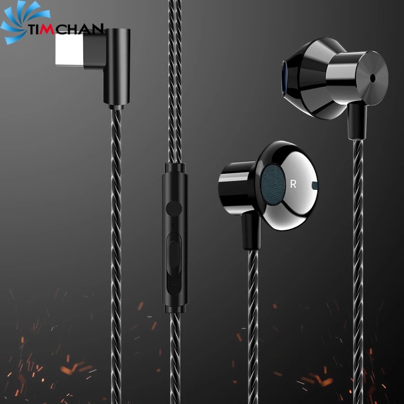 Tai Nghe Nhét Tai Giảm Tiếng Ồn Cổng Type-C 1.2M 90° Cáp Khuỷu Tay