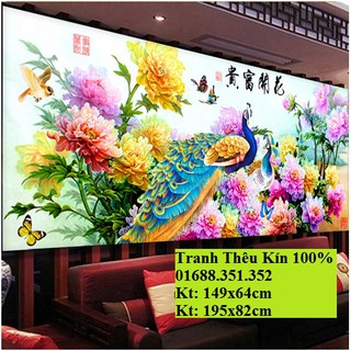 Tranh thêu chữ thập Phu thê viên mãn HH0776 149*64cm