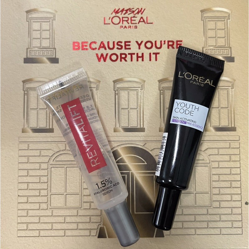 Serum Loreal Paris Hoạt chất dưỡng da tươi trẻ Youth Code- Dưỡng chất căng da cấp ẩm Revitalift 1,5% HA serum tuýp 7,5ml