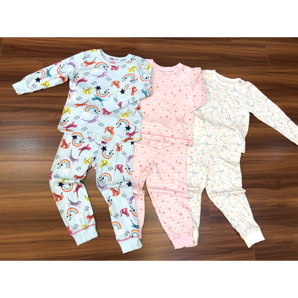 [9m-7y][ CHỌN MẪU] Bộ cotton/bộ ngủ/bộ mặc nhà dài tay màu đẹp xuất dư cho bé/bé gái