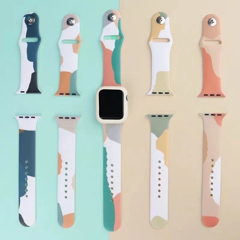 Dây Đeo Silicone Thể Thao Cho Apple Watch 41MM 45MM 40MM 44MM Series 8 7 6 5 4 SE