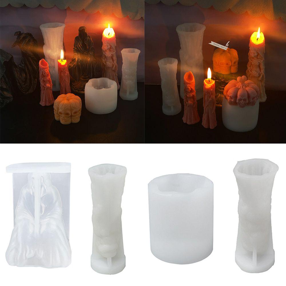 GOGOUP Khuôn Làm Nến Hình Đầu Lâu Và Bí Ngô Trang Trí Halloween
