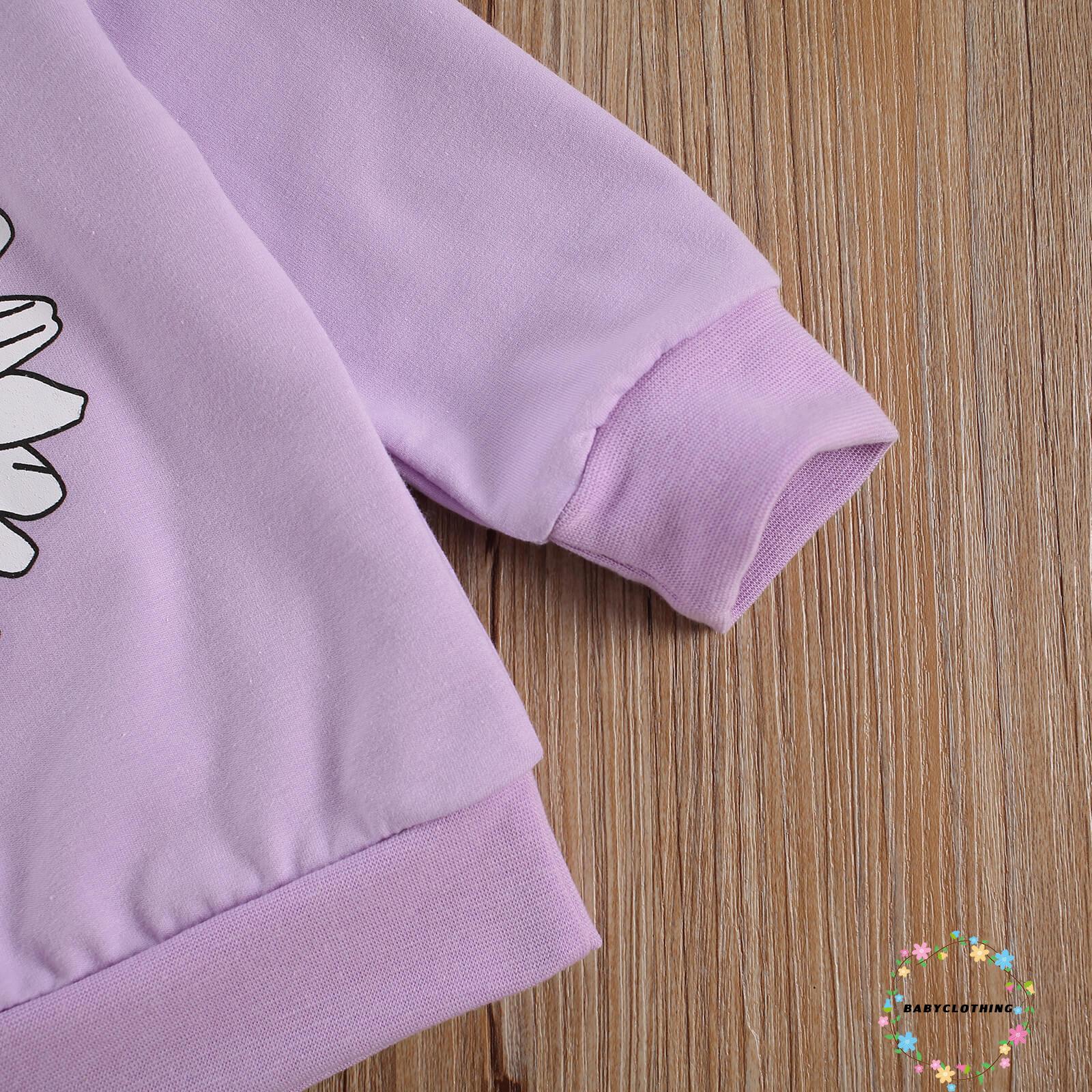 BBCQ-Kid Girl Floral Top, Fall Shirt, Round Neck Long-Sleeve Casual Elastic Cuff Hem Windproof Warm Blouse