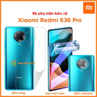 Dán màn hình Redmi k30 Pro Moxiao Xing và dán lưng Redmi K30 Pro dẻo trong suốt và dán camera Redmi K30 Pro -combo3