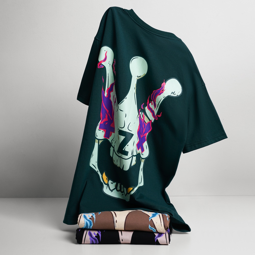Áo thun tay lỡ, tee phông xương local brand unisex ClownZ Skull nhiều màu form rộng, cotton