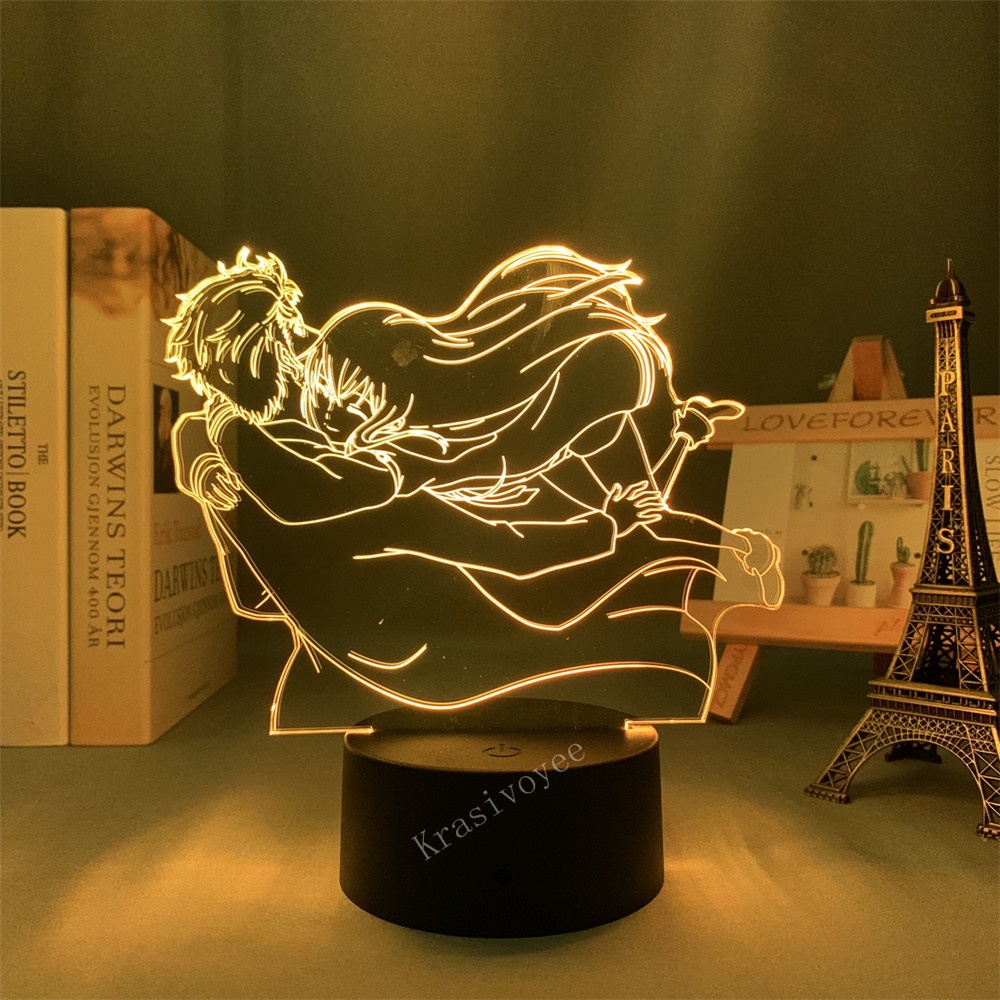 Mới Đèn LED Cầu Vồng Hoạt Hình Steins Gate Có Điều Khiển Từ Xa