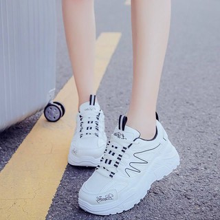 Giày Sneaker  Nữ Hàn Quốc Trắng Vạch Đen