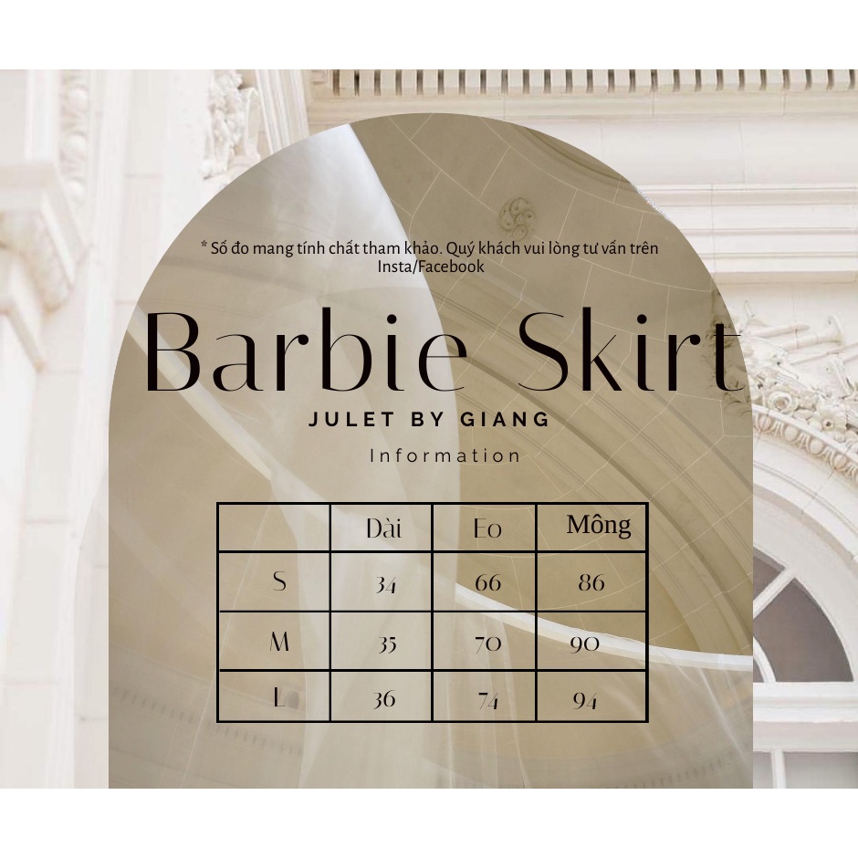 Quần váy Barbie Skirt- SIZE XS/S/M/L- HÀNG CHÍNH HÃNG- Juletbygiang