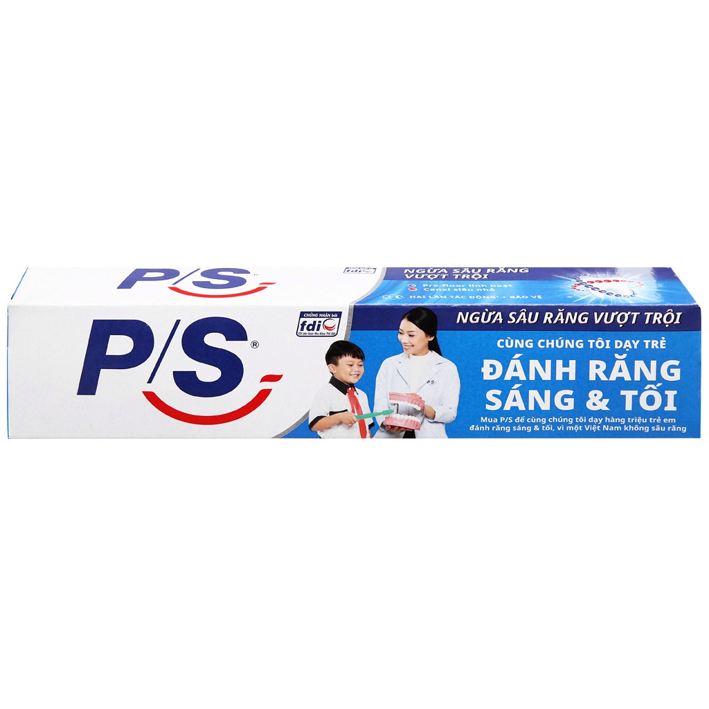 Kem đánh răng P/S(180g/ tuýp than hoạt tính ,Ps ngừa Sâu Răng Vượt Trội,Ps trà xanh