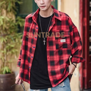 Áo sơ mi caro nam form rộng unisex