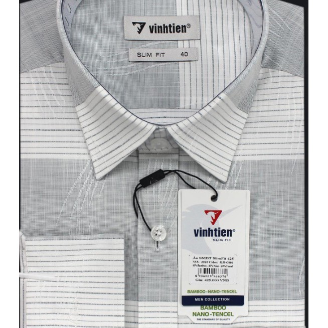 Áo Sơ Mi Dài Tay Bamboo SlimFit Vĩnh Tiến G001