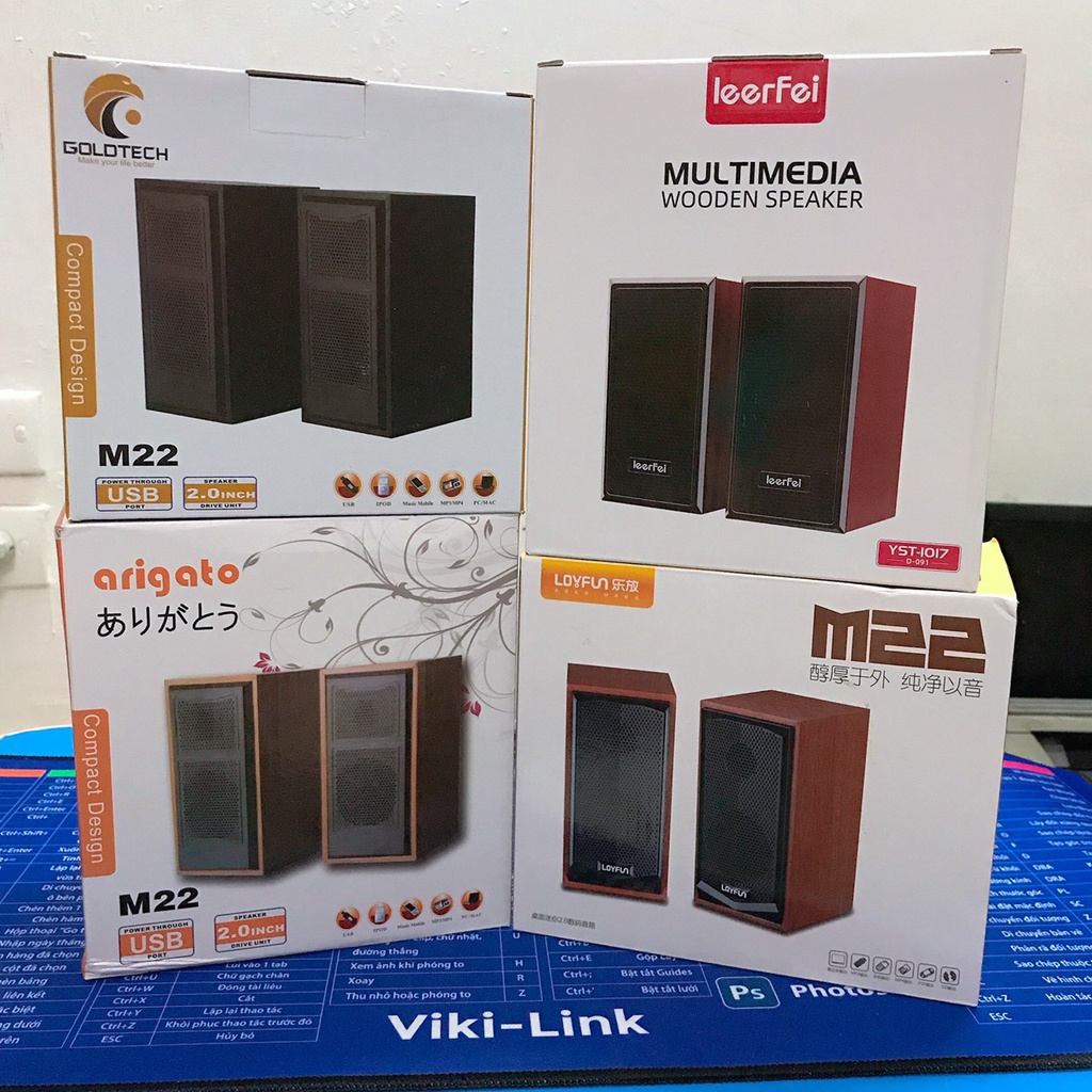 Loa Máy Tính Để Bàn PC Laptop Điện Thoại Mini 2.0 LeeFei M22 Led Nhỏ Gọn Âm Thanh, Tress Bass Đầy Đủ To