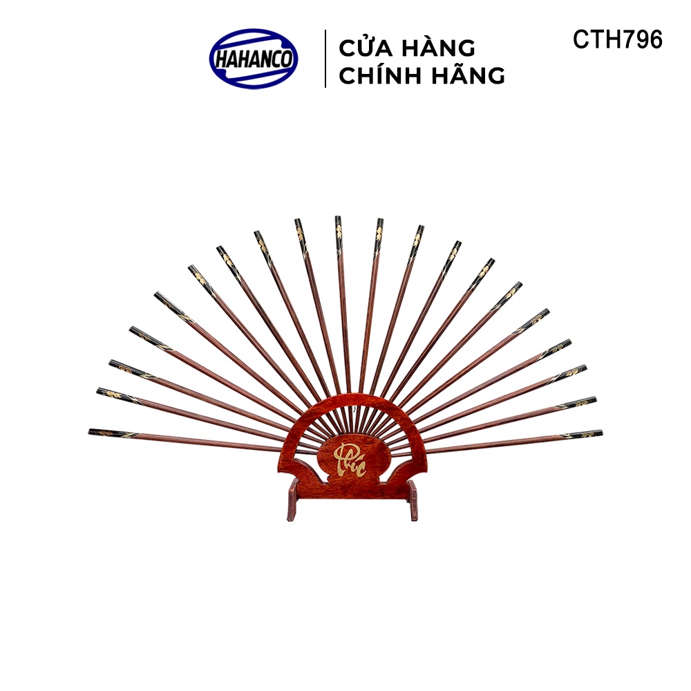 Bộ Đũa Thờ 10 Đôi Gỗ Cẩm Đầu 3D Phong Thủy HAHANCO Truyền Thống Văn Hóa Việt